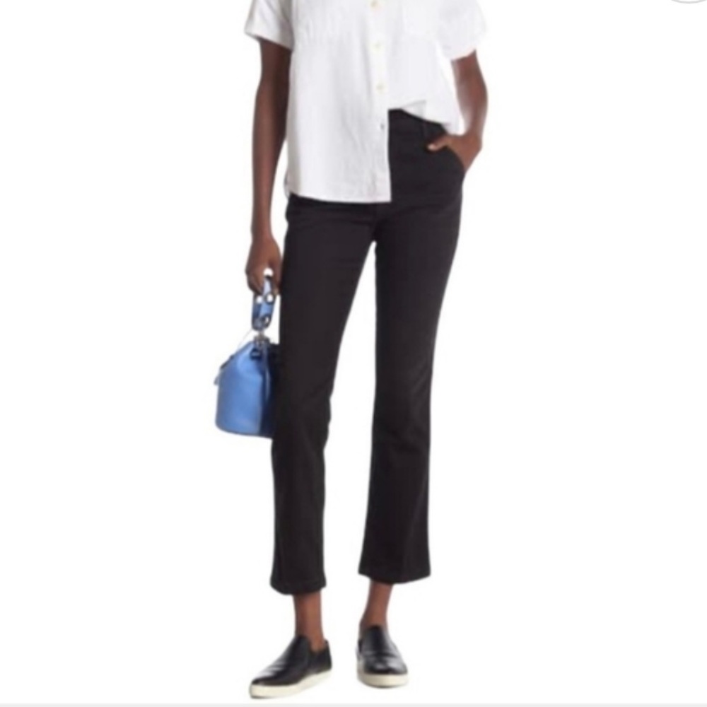 Frame Denim Chimney Sweep Black Classic Jeans Raw Hem High Waisted Slim Fit 🖤